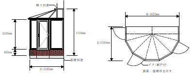 サンルームⅡ寸法図
