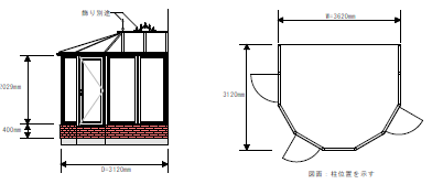 サンルームⅢ寸法図